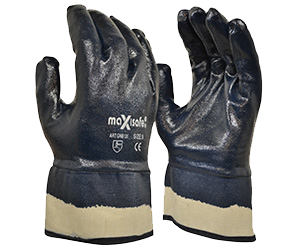 MAXISAFE GLOVES BLUE KNIGHT FULL COAT NITRILE H/D SAFE CUFF LGE